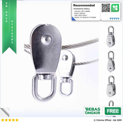 Taffware Katrol Kerekan Mini Serbaguna Swivel Pulley Stainless Steel