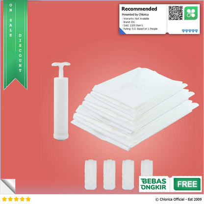 WHISM Kantong Plastik Pakaian Vacuum Bag 10PCS with Hand Pump WH021