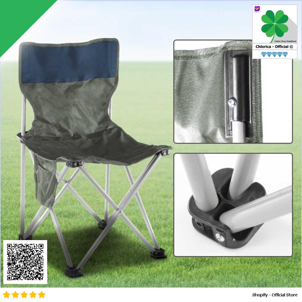 LAKIKA Kursi Lipat Outdoor Mancing Camping Foldable Chair with Pocket LK4