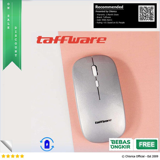 Taffware Silent Mouse Wireless 2.4G Rechargeable HS 09