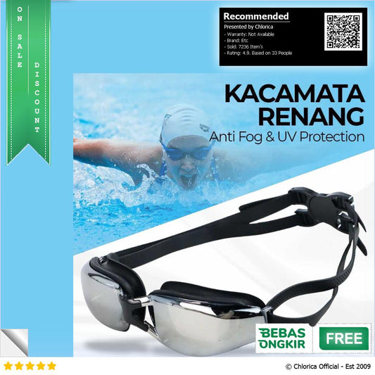 RUIHE Kacamata Renang Dewasa Anti Fog UV Protection 9200