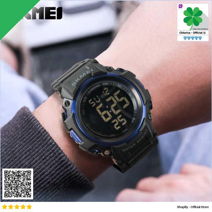 SKMEI Jam Tangan Pria Digital Sport Watch Alarm Waterproof EL Light 1886