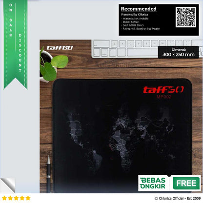 TaffGO Gaming Mouse Pad Desk Mat Motif Peta Dunia MP002