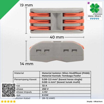 Guillermo Terminal Block Konektor Sambungan Kabel Listrik 1PCS