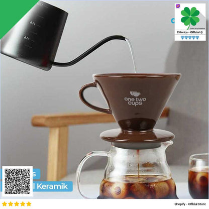 One Two Cups Filter Penyaring Kopi V60 Glass Coffee Filter Dripper ZM639