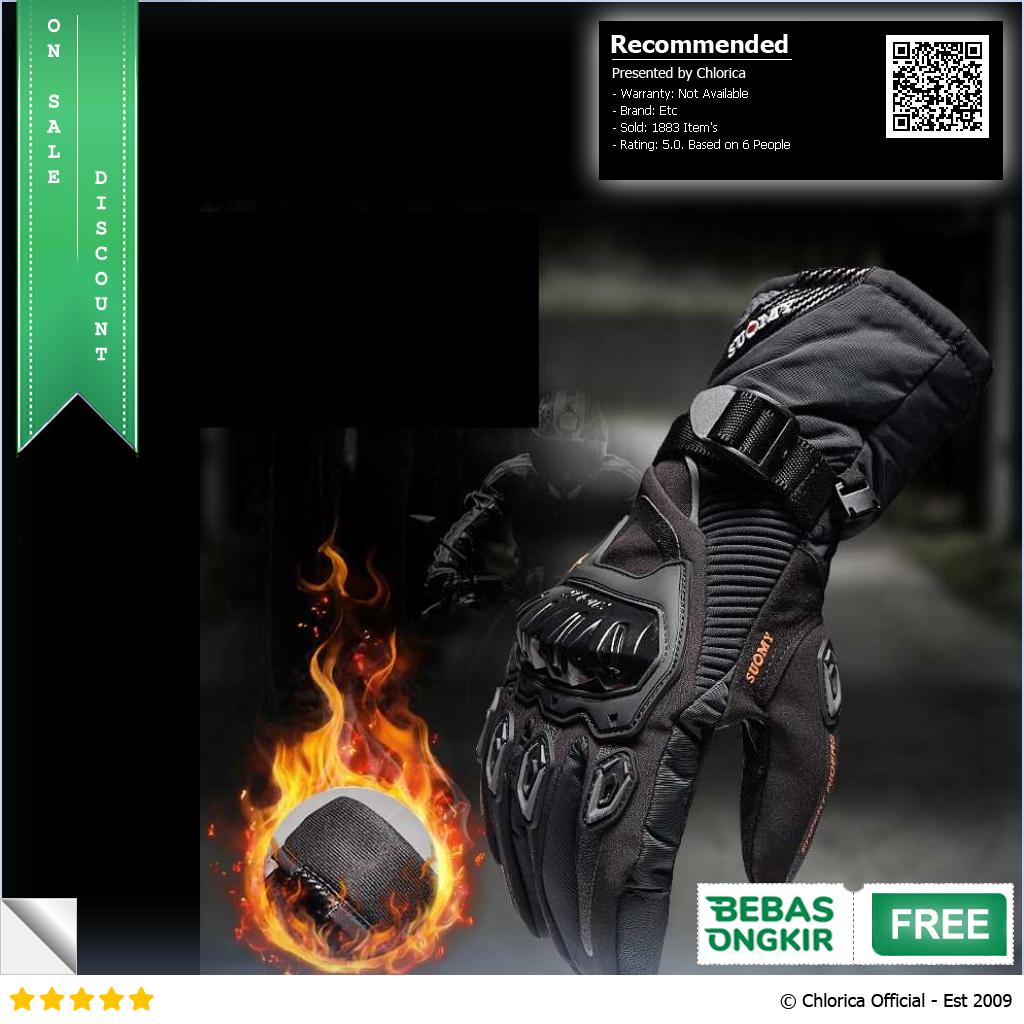 Suomy Sarung Tangan Motor Windproof Touch Screen Gloves Size L WP02 2