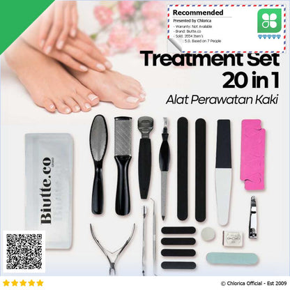 Biutte.co Alat Perawatan Kaki Pedicure Treatment Set 20 in 1 GR5663