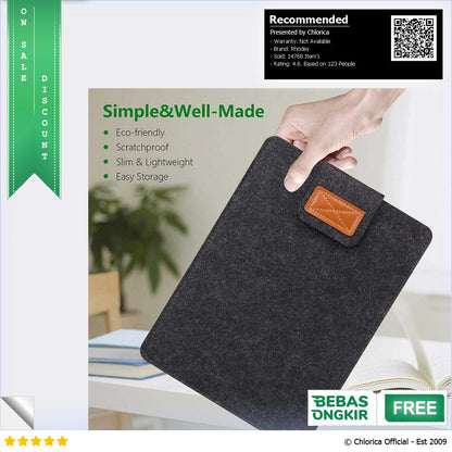 Rhodey Soft Sleeve Case Protection Cover Felt for Laptop