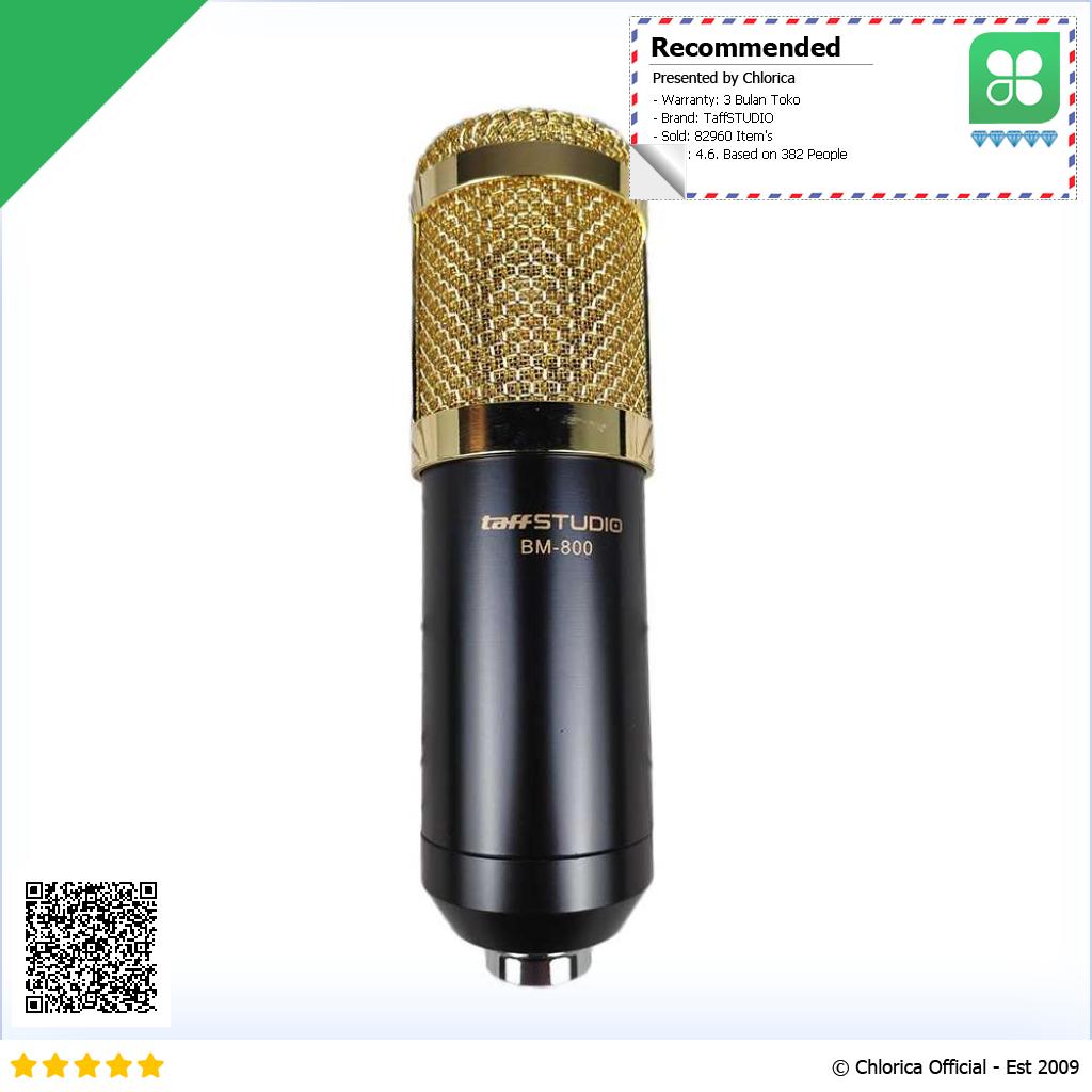 TaffSTUDIO Mikrofon Kondenser Studio Mic XLR with Shockproof Mount BM 800