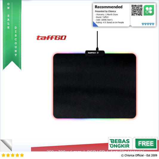 TaffGO Gaming Mouse Pad Glowing RGB LED High Precision