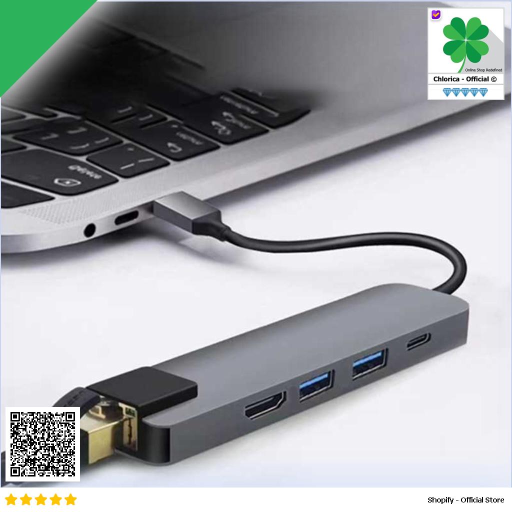 EDUP USB Type C Hub 5 in 1 LAN HDMI Pass Through Charging YC 206