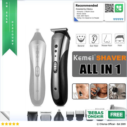 Kemei Alat Cukur Rambut Kumis Elektrik Hair Trimmer Rechargeable KM 1407