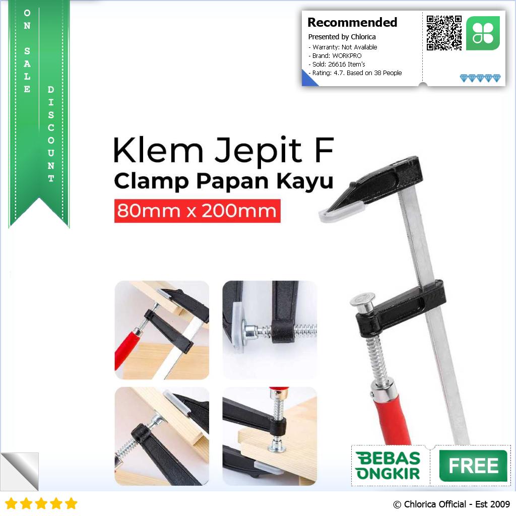 WORKPRO Klem F Clamp Jepit Papan Kayu Heavy Duty Woodworking DEC04