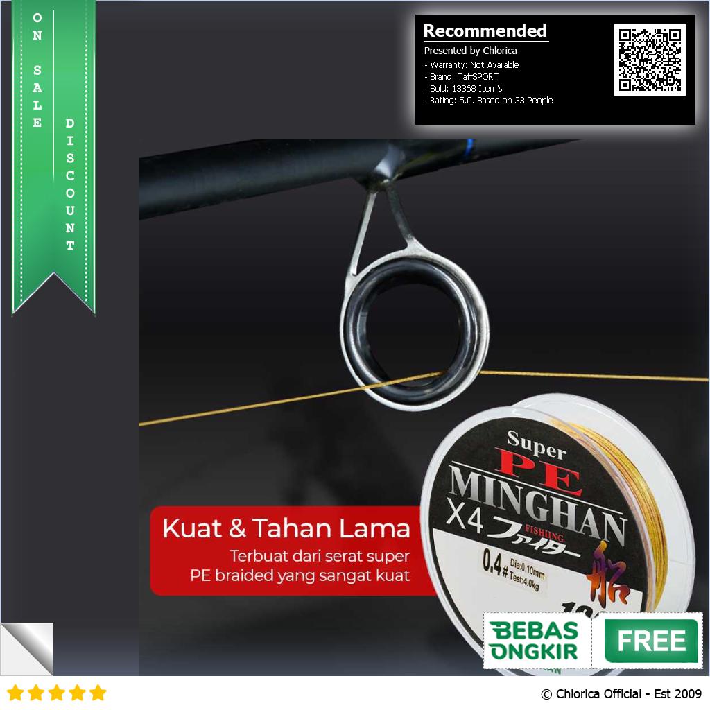 TaffSPORT MINGHAN Senar Benang Tali Pancing Super PE Braided Line 100M X4