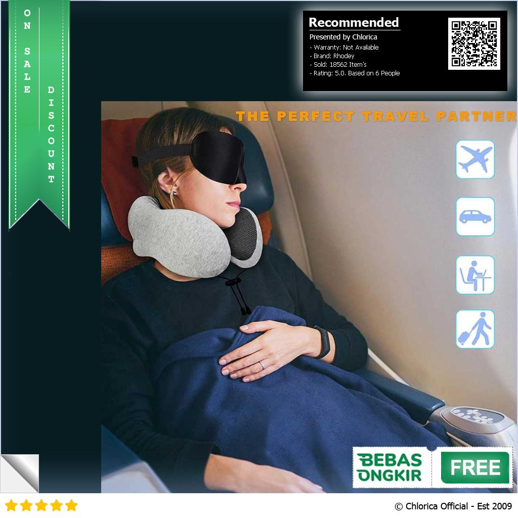 Rhodey Bantal Leher U Shape Travel Neck Pillow Memory Foam Beludru SER43