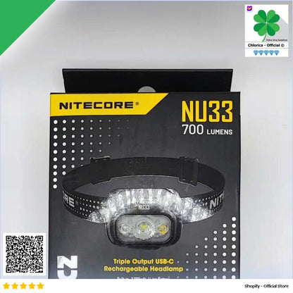 NITECORE Headlamp LED Senter Kepala Triple Output IP66 2000mAh 700lm NU33