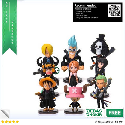 Mainan Action Figure One Piece The Straw Hats Pirates 9 PCS