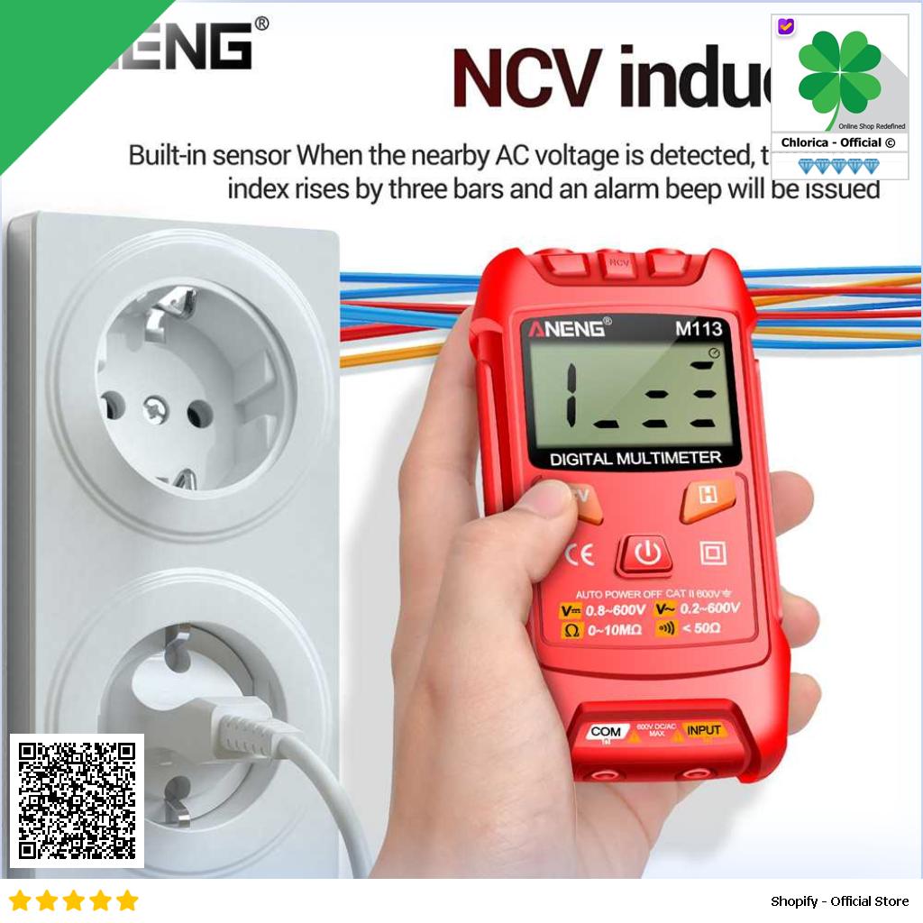 ANENG Digital Multimeter Portable NCV Non Contact 1999 Count 600V M113