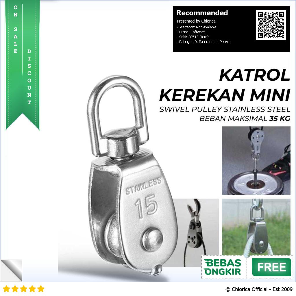 Taffware Katrol Kerekan Mini Serbaguna Swivel Pulley Stainless Steel