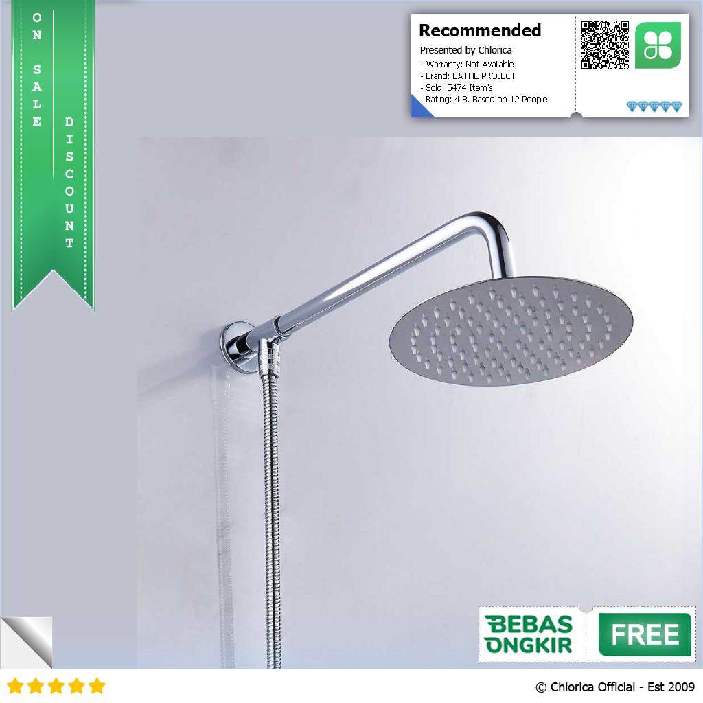 BATHE PROJECT Kepala Head Shower Mandi Rainfall Stainless Steel Round Cosmo 200