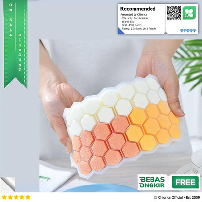 SILIKOLOVE Cetakan Es Batu Ice Cube Tray Honeycomb Heksagon 37 Slot DU655