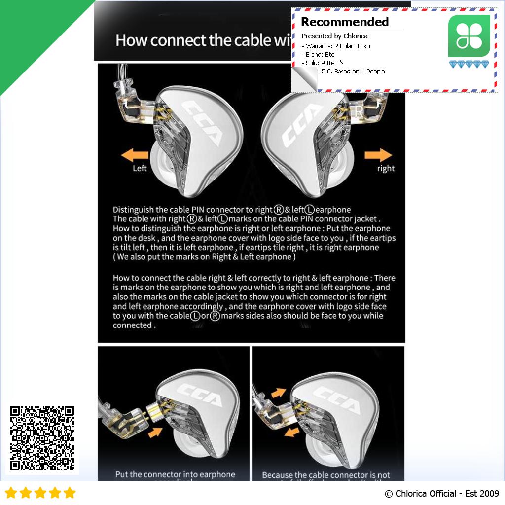 CCA Earphone Bass In Ear HiFi Noise Cancelling 3.5mm with Mic CRA