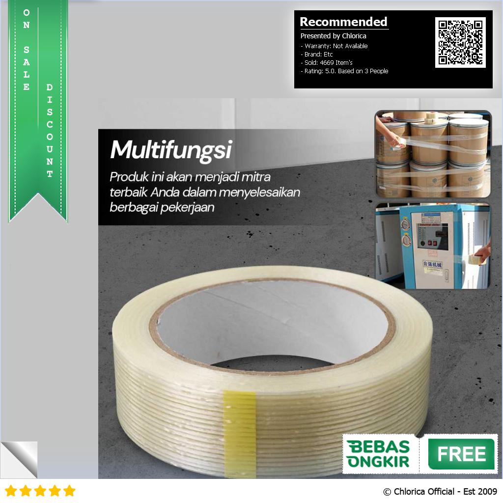 YX Lakban Super Strong Fiber Tape Isolasi Bening 25M GF25M