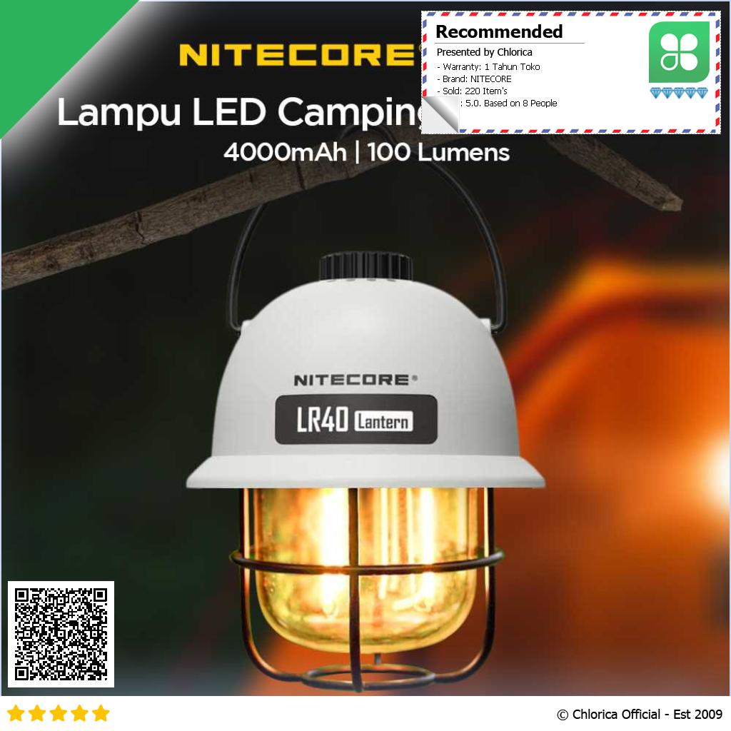 NITECORE Lampu LED Camping Lantern USB 4000mAh 3 Light Sources LR40