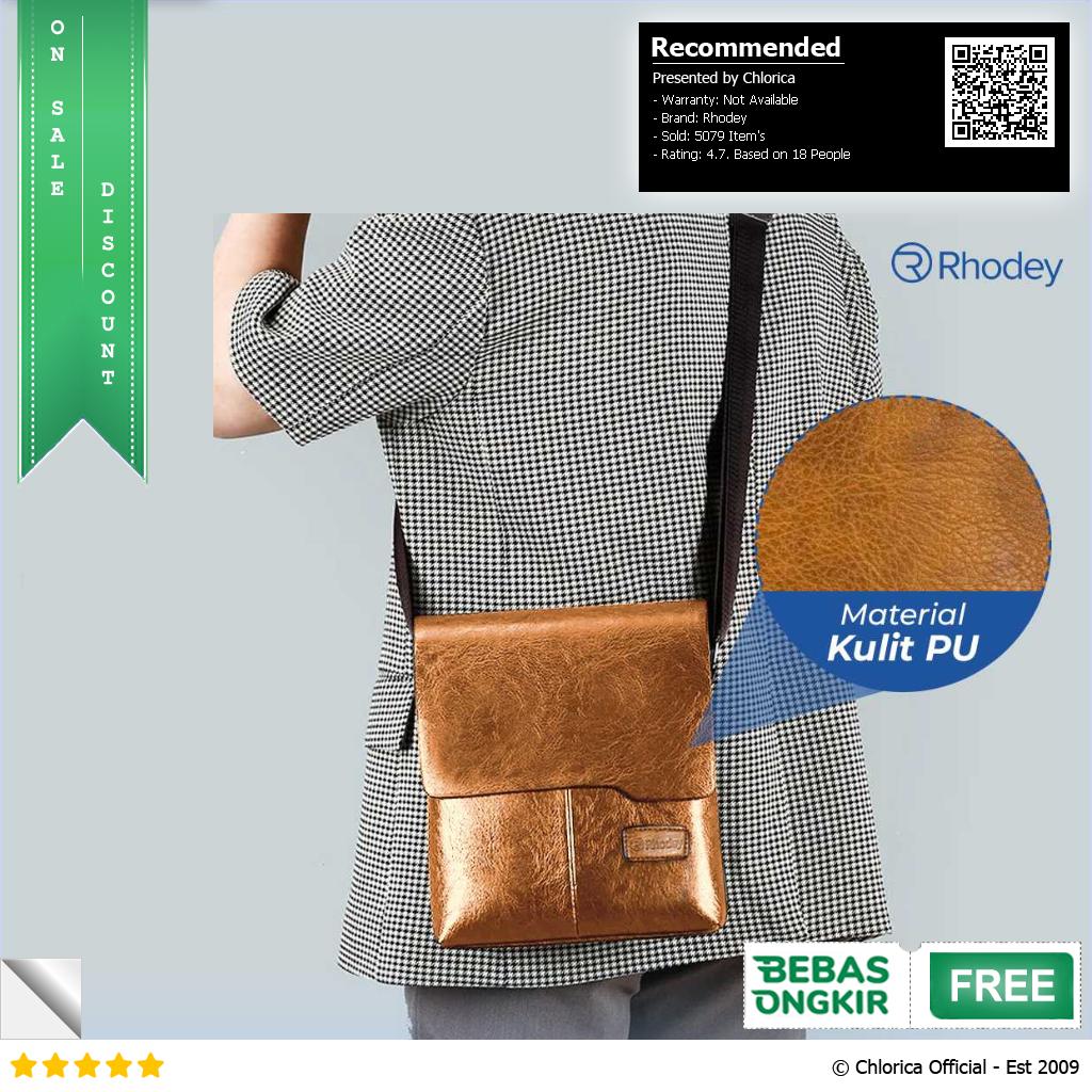 Rhodey Tas Selempang Bisnis Pria Elegant Messenger Bag PU Leather 9906