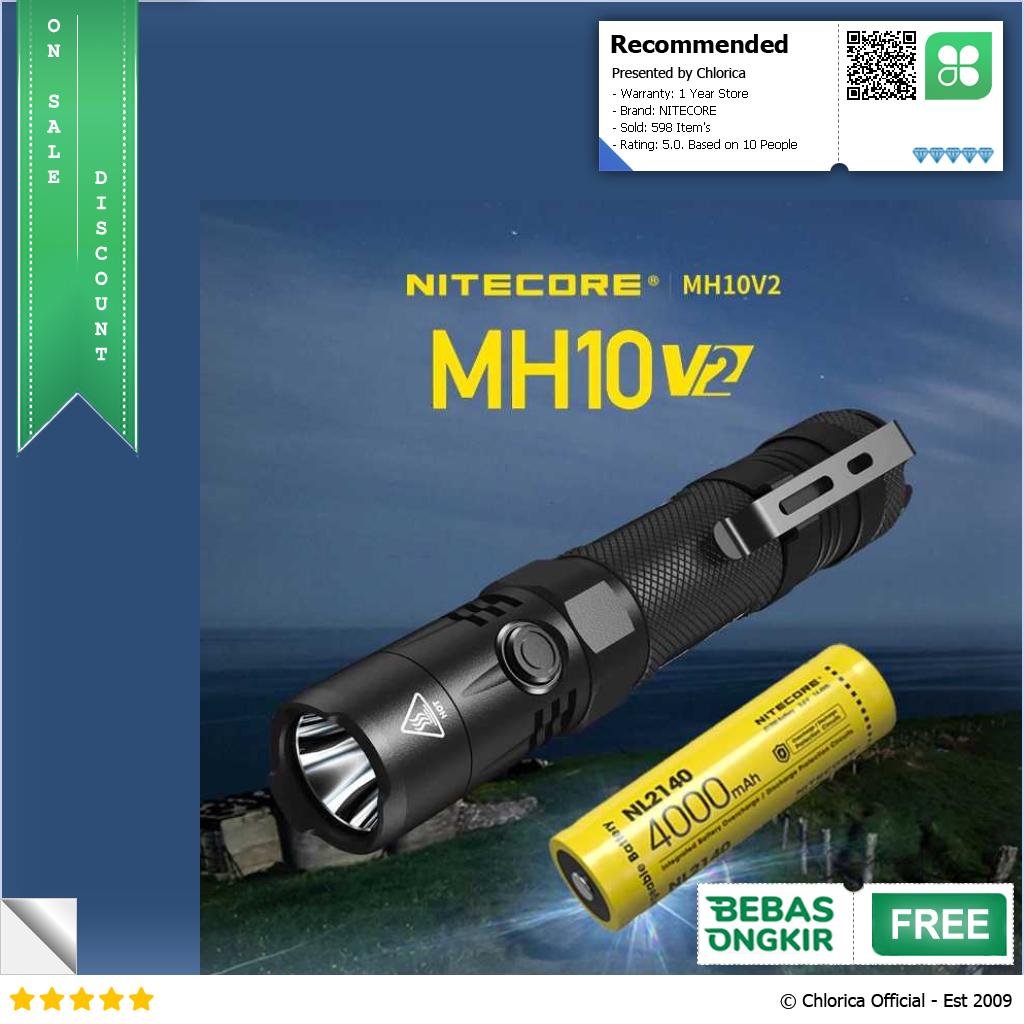 NITECORE Senter CREE XP L2 V6 LED IP68 1200 Lumens MH10 V2