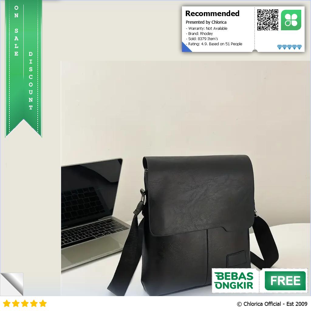 Rhodey Tas Selempang Pria Messenger Bag PU Leather dengan Dompet 898