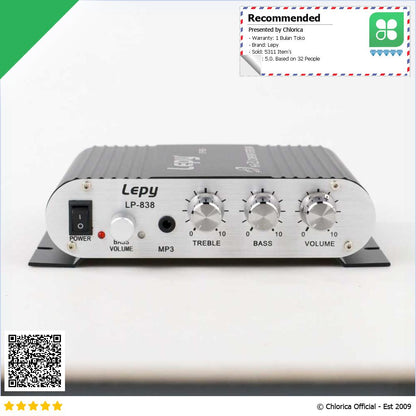 Lepy HiFi Stereo Amplifier Treble Bass Booster LP 838