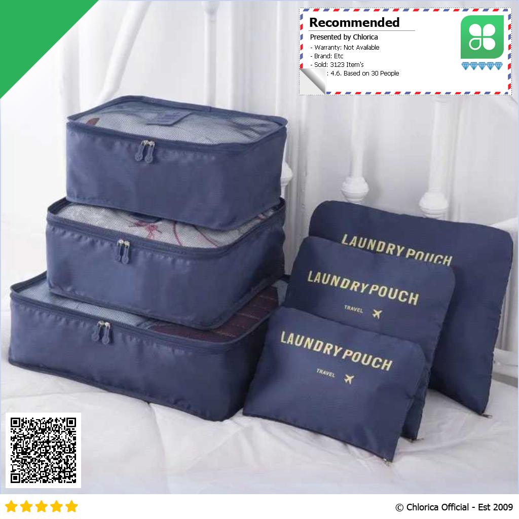 Tas Travel Bag Laundry Organizer Packing Cubes Multi Size 6 PCS