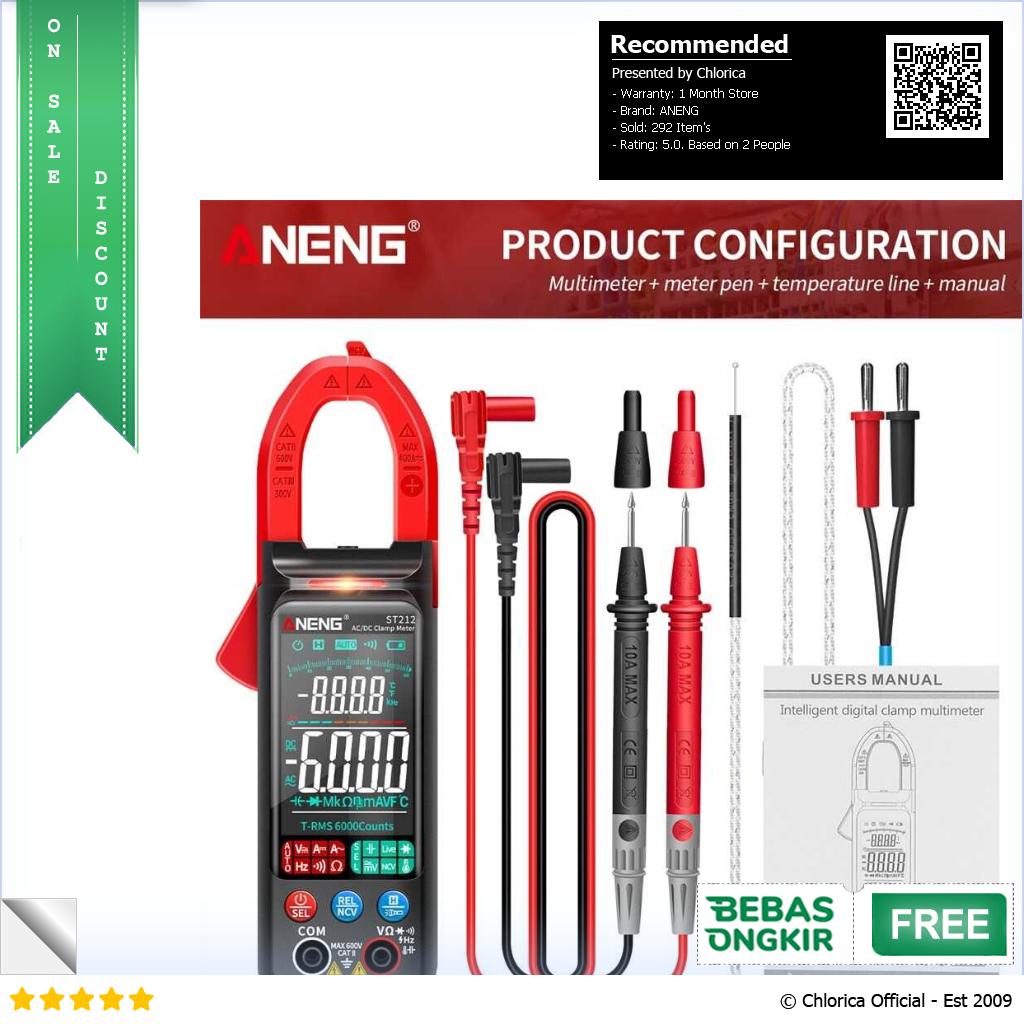 ANENG Tester Listrik Digital Clamp Meter ST212