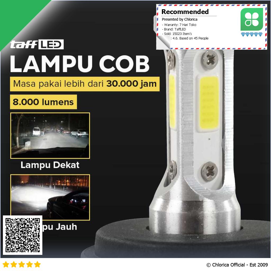 TaffLED Lampu Depan Mobil LED COB Headlamp 8000LM Cool White 2 PCS S2