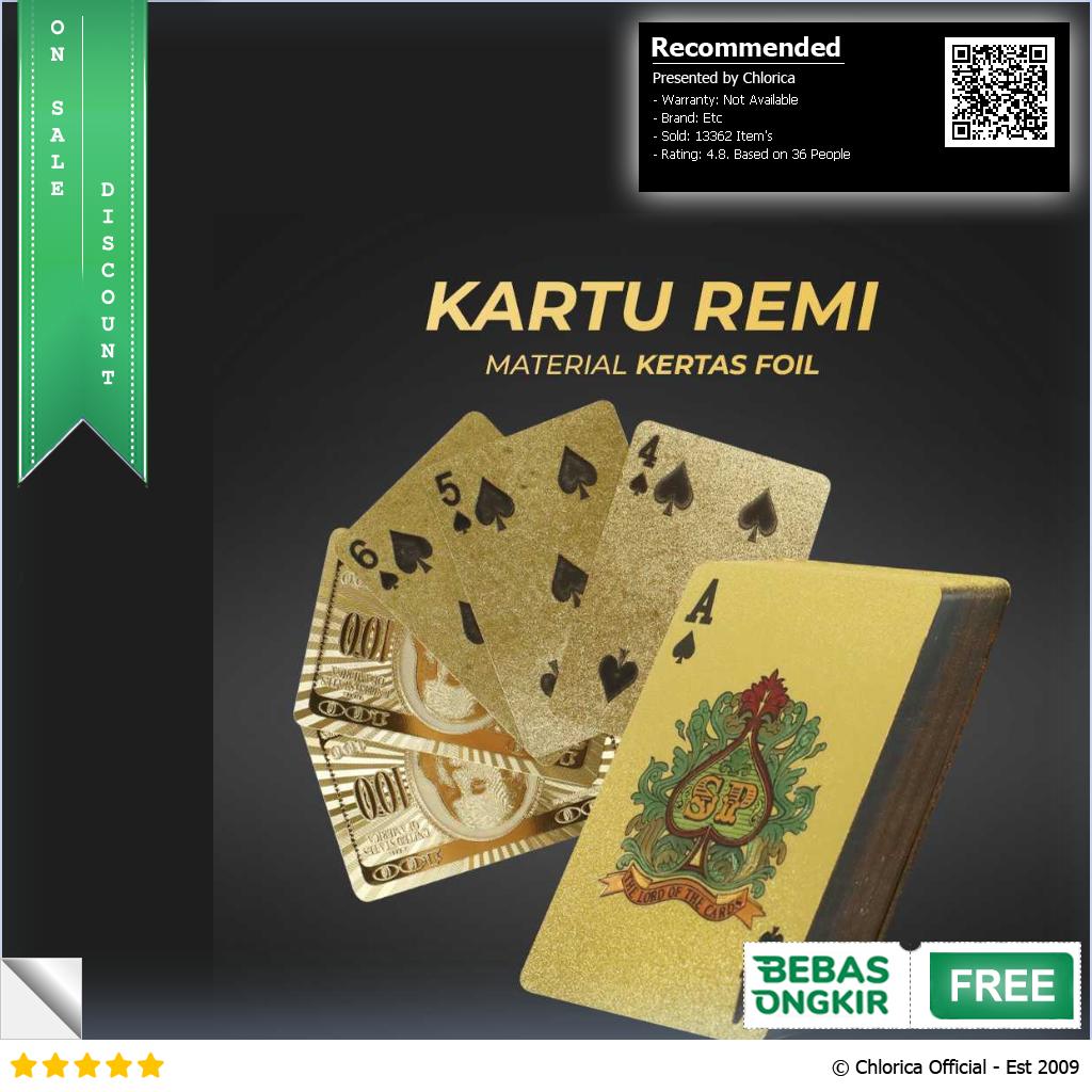 Kartu Remi Poker Bahan Lapisan Foil Waterproof TH73A