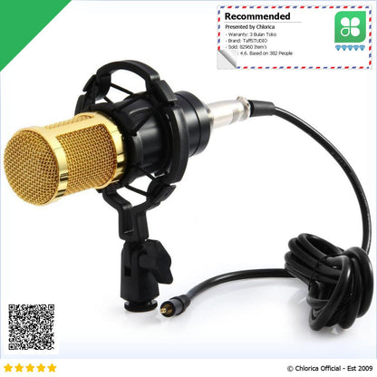 TaffSTUDIO Mikrofon Kondenser Studio Mic XLR with Shockproof Mount BM 800