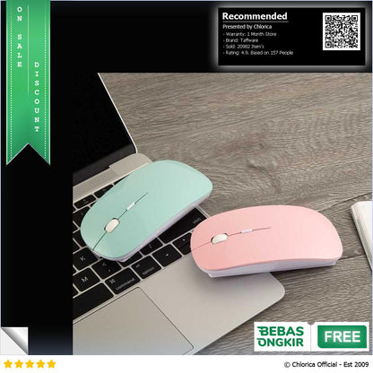 Taffware Silent Mouse Rechargeable Dual Mode Bluetooth 5.0 dan 2.4GHz M8120G