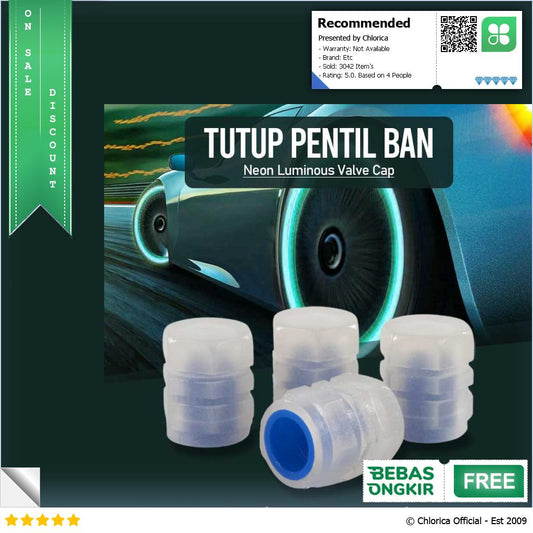 FIREFLYS Tutup Pentil Ban Mobil Motor Neon Luminous Valve Cap 4 PCS F8