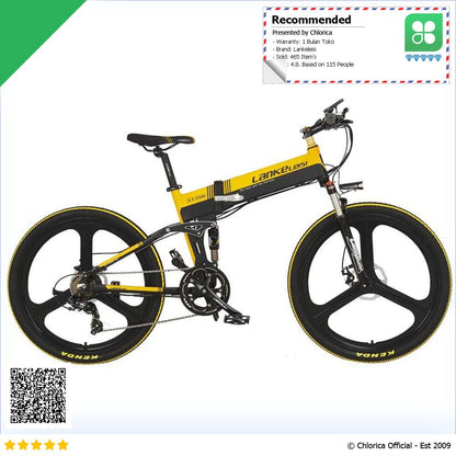 Lankeleisi Sepeda Listrik Lipat Folding Bike Elite Version 48V 10.4Ah XT750