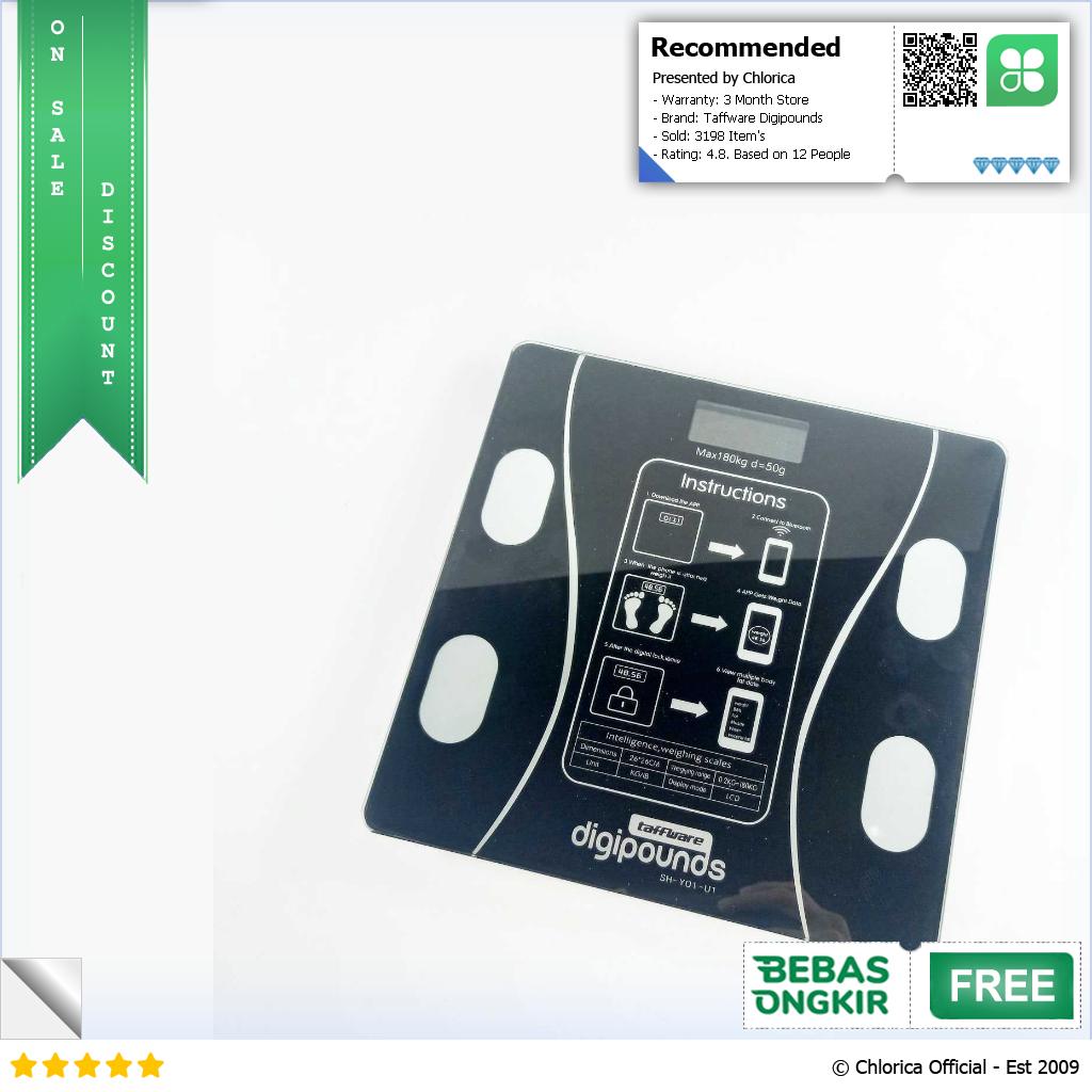 Taffware Digipounds Timbangan Badan Bluetooth Digital Scale 180kg SH Y01 U1