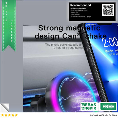 Essager Phone Holder Car Wireless Charger Magnetic Colorful Light 15W ACPH004