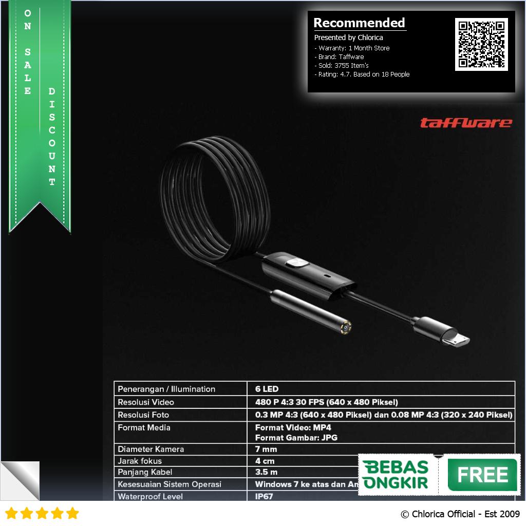 Taffware Kamera Endoskopi Industrial Borescope Endoscope USB 480P AN98B