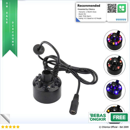 Warmtoo Mesin Pembuat Kabut Embun Mist Spray Fog Maker 12 LED 24V WT01