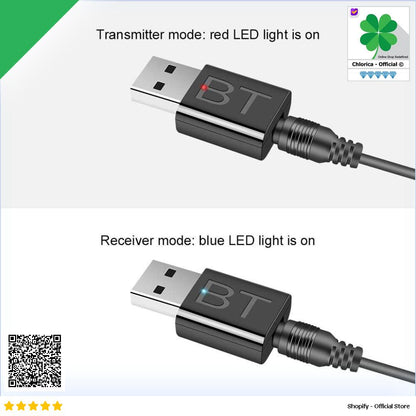 JCKEL USB Audio Bluetooth Dongle 5.0 2 in 1 Transmitter Receiver AUX JC521