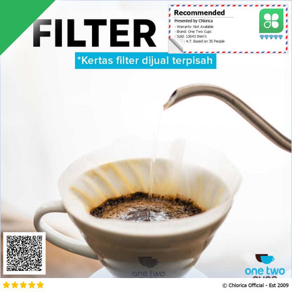 One Two Cups Filter Penyaring Kopi V60 Glass Coffee Filter Dripper ZM639