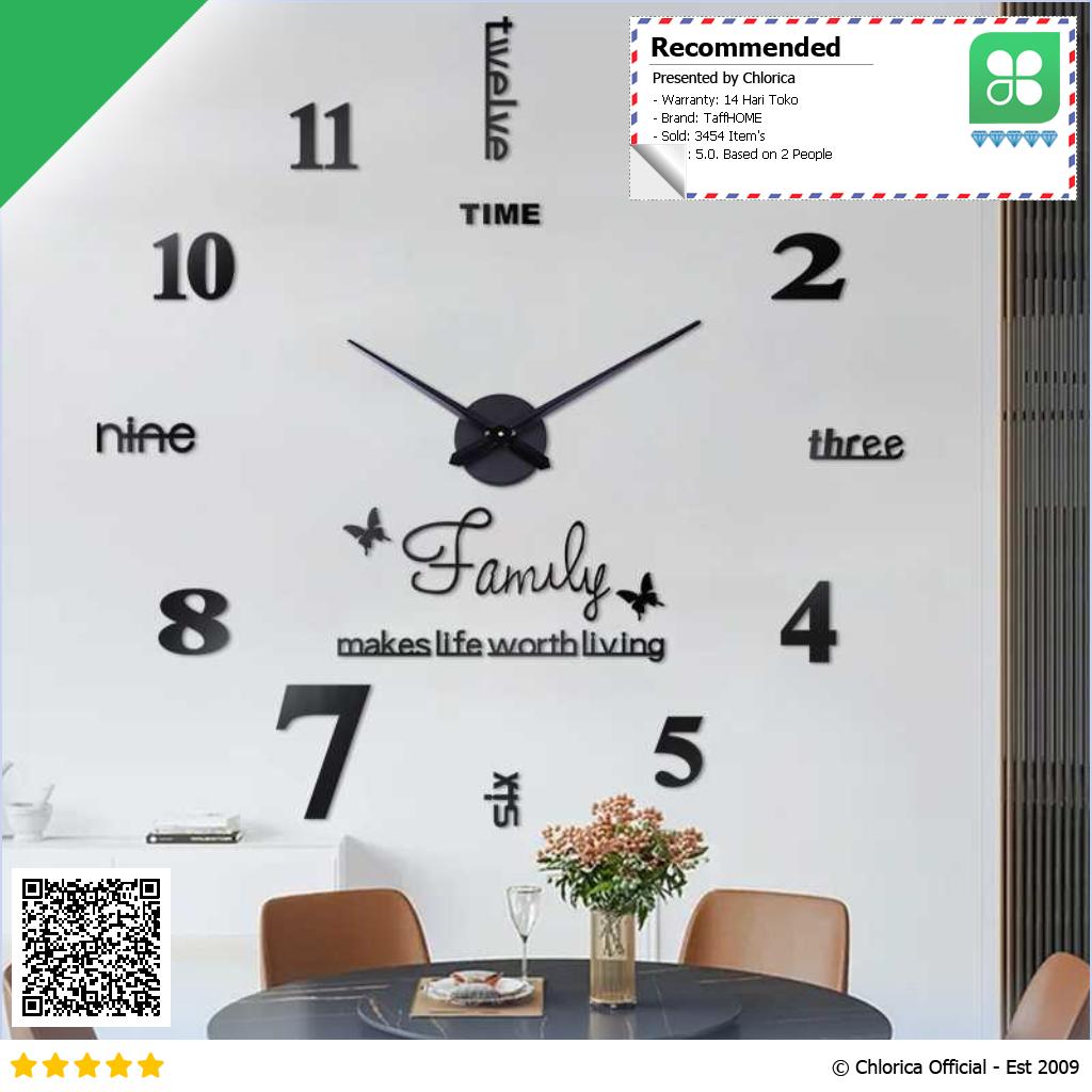 TaffHOME Jam Dinding Besar DIY Giant Wall Clock Quartz 100 cm JM 01