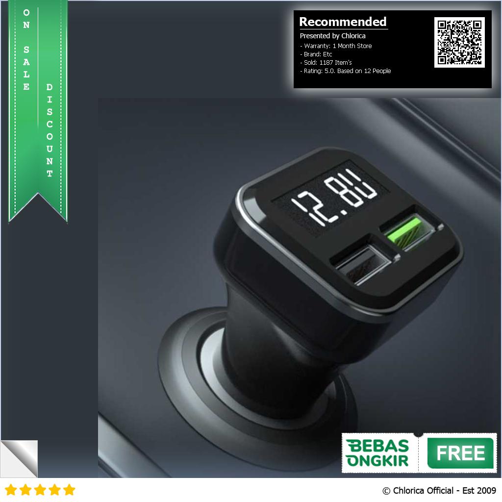 YPAY Car Charger Smartphone 2 Port 3.1A QC3.0 LCD Display KN315