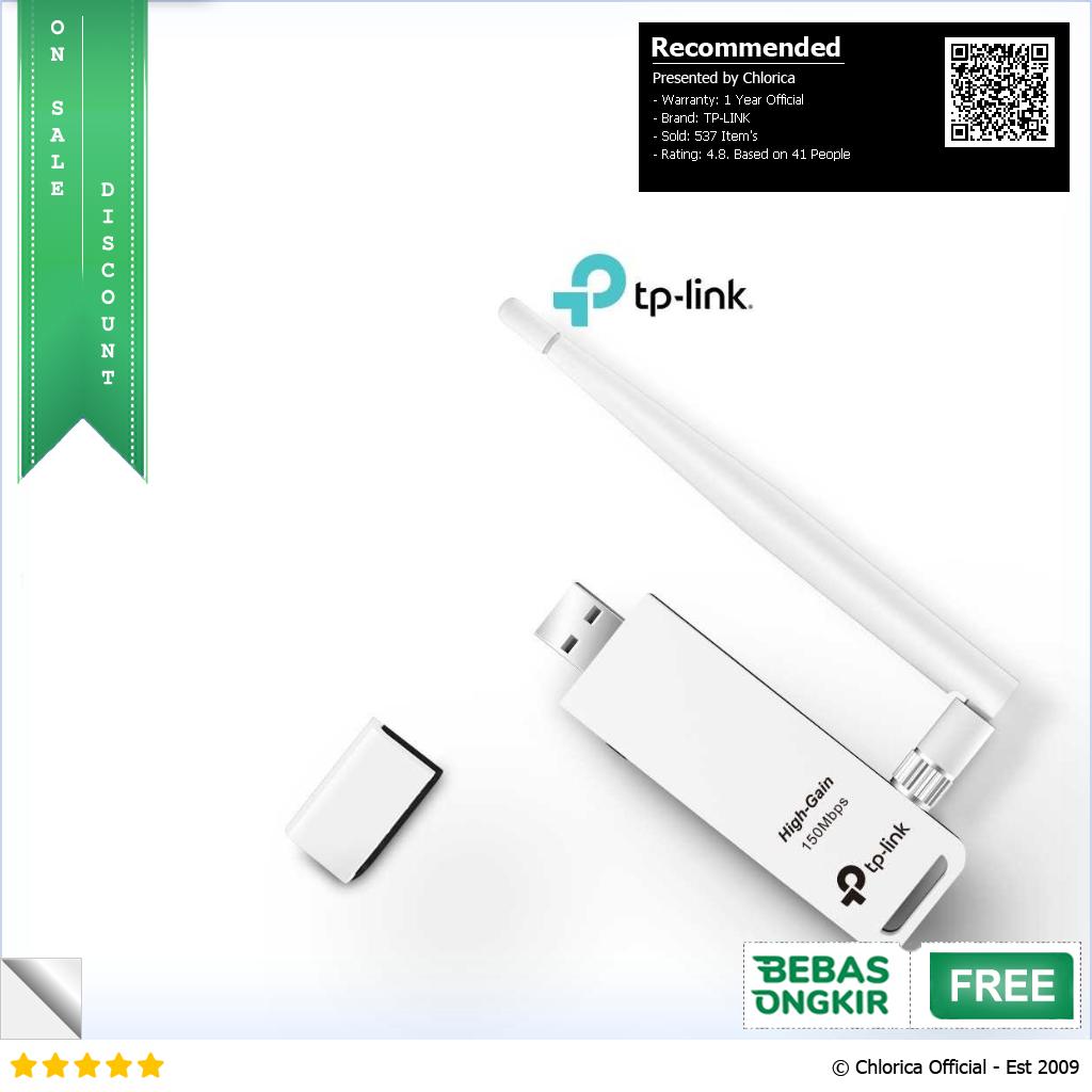 TP LINK High Gain Wireless USB Adapter 150Mbps TL WN722N