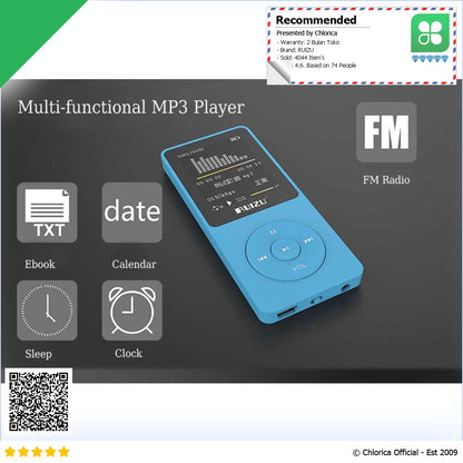 RUIZU MP3 Player Pemutar Musik HiFi DAP 8GB X02